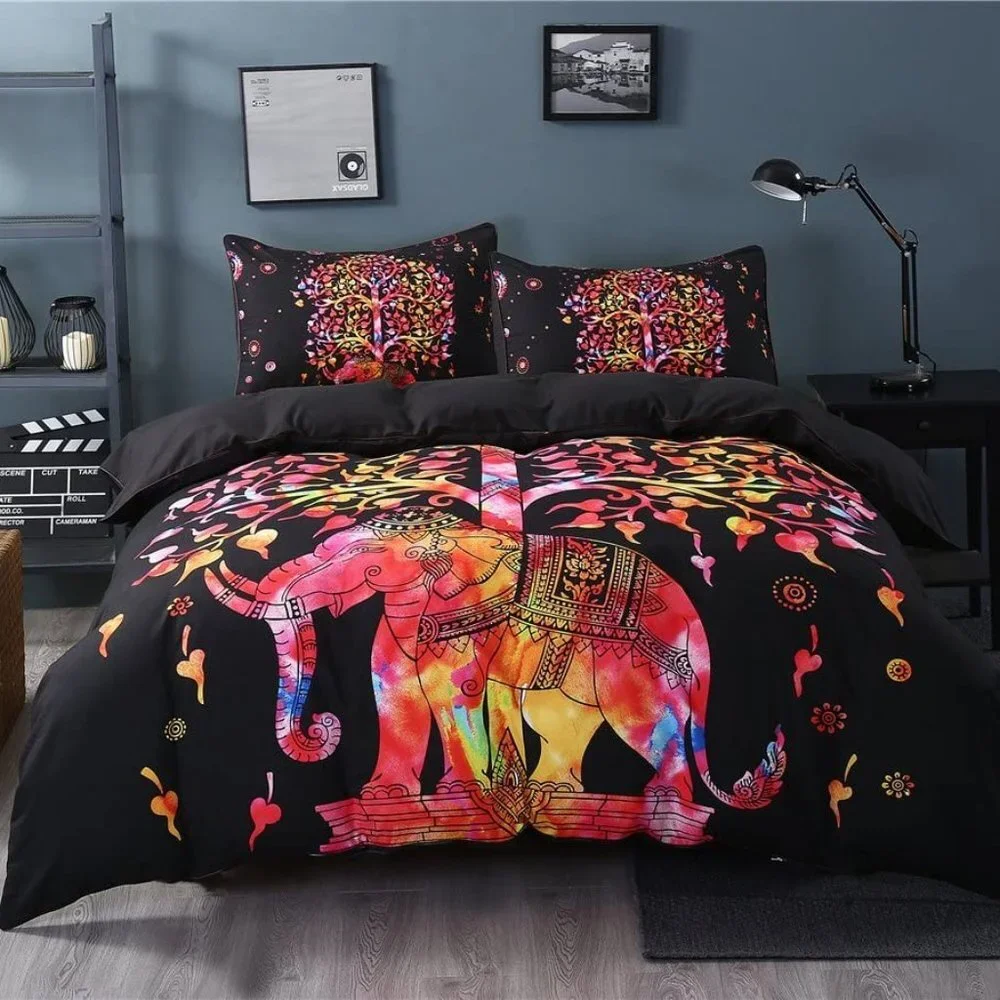 NEW Tree of Life Elephant Boho Style Duvet & Pillowcase SET
